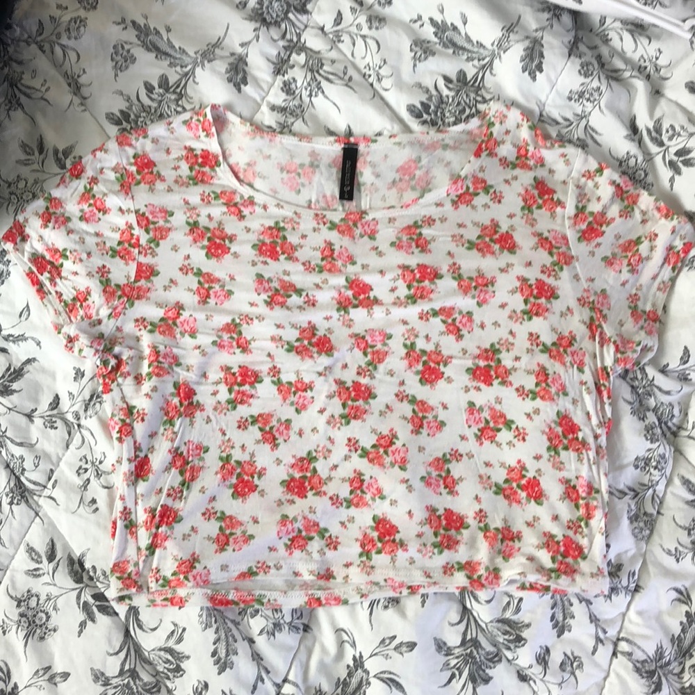 Soft floral crop top